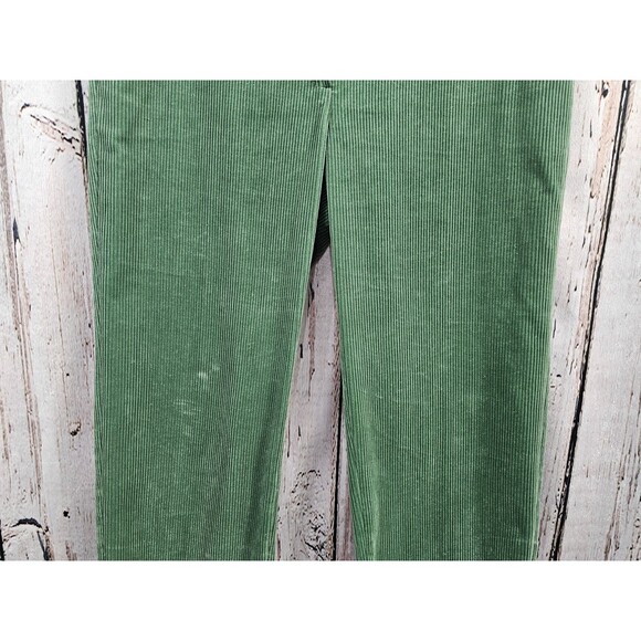 Massimo Dutti 10 Wide Leg Corduroy Trousers Pants Slacks Green High Rise‎ EUC - Picture 3 of 14